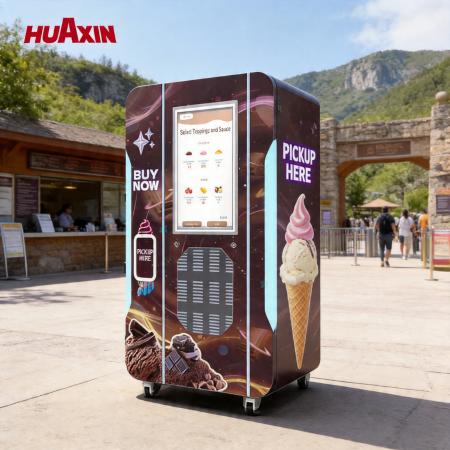 Automatico Smart Soft Serve Ice Cream Machine vending machine| 24 / 7 Soluzione Robotica Kiosk